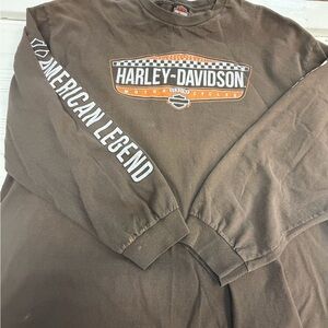 Harley-Davidson Brown and Orange Logo Shirt